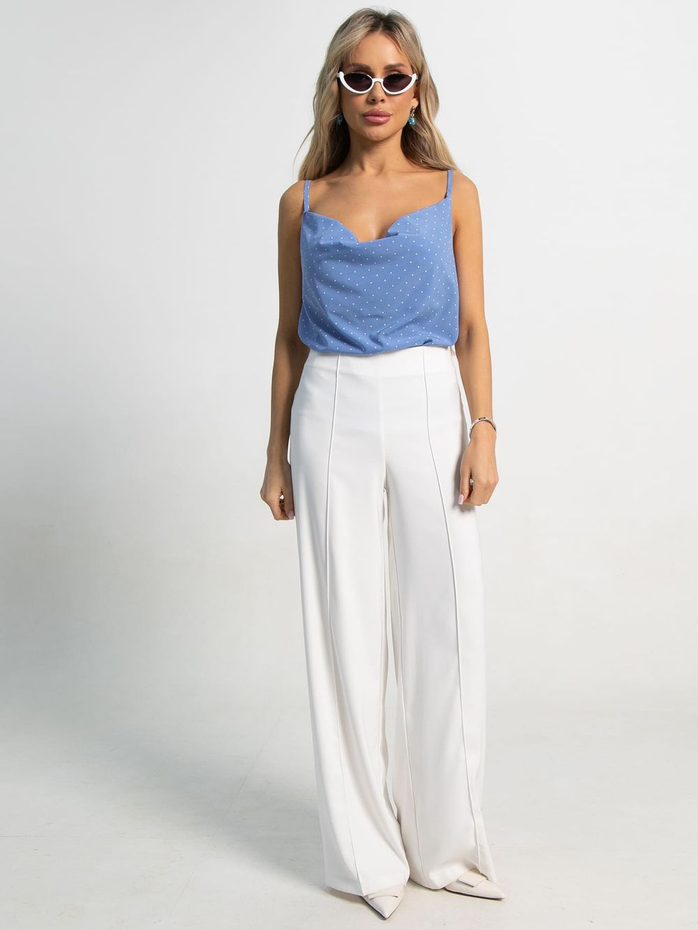 Топ Легкий штрих (голубой/горох) Б15569-34М LT Collection