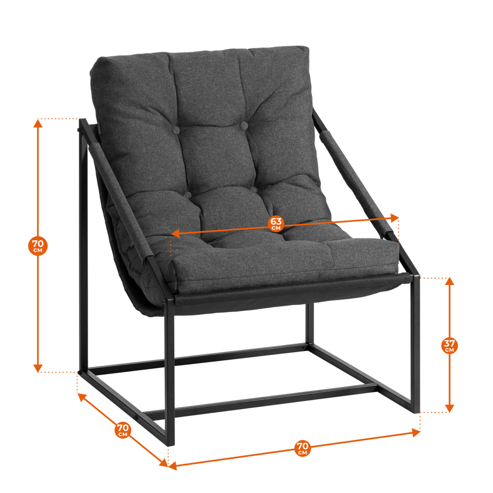 Кресло Charli / Чарли без подлокотника рогожка, серо-бежевый, 3M 16/2, 70х70х84 см