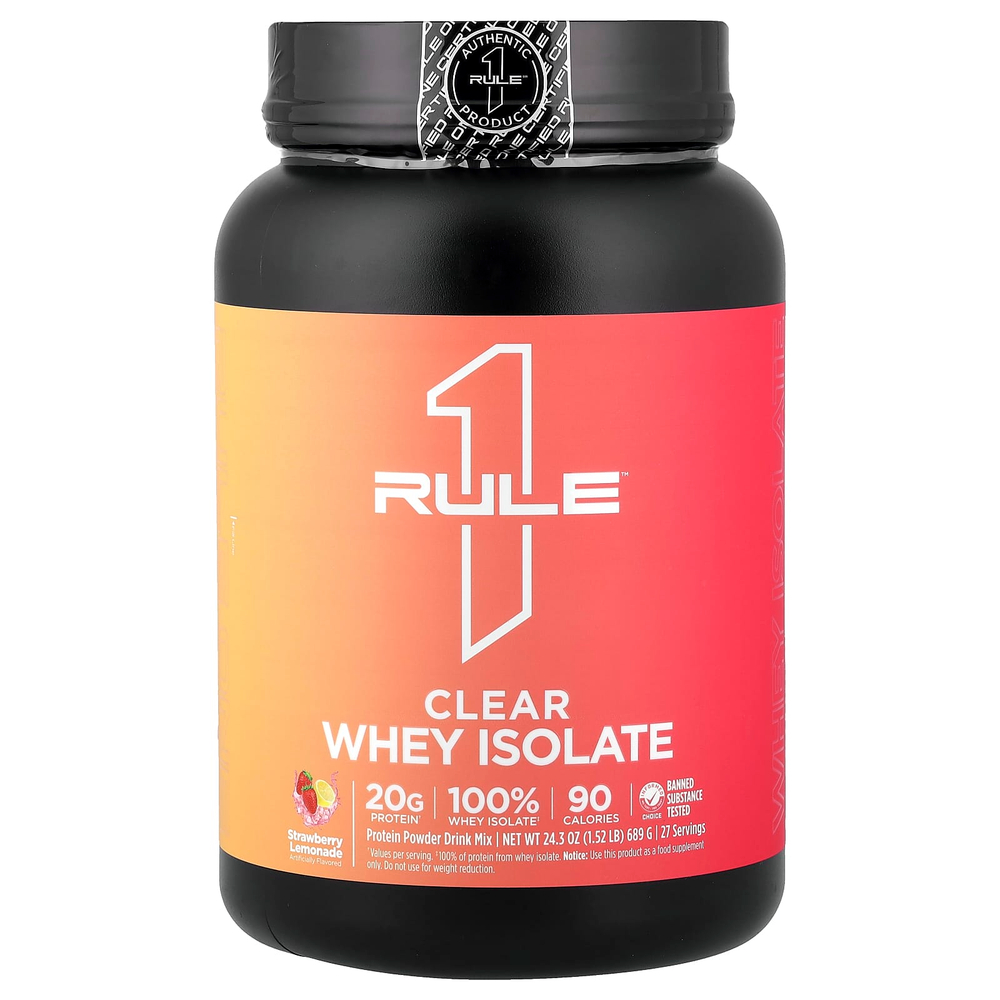 Rule One Proteins, Clear Isolate ™, клубничный лимонад, 689 г (1,52 фунта)