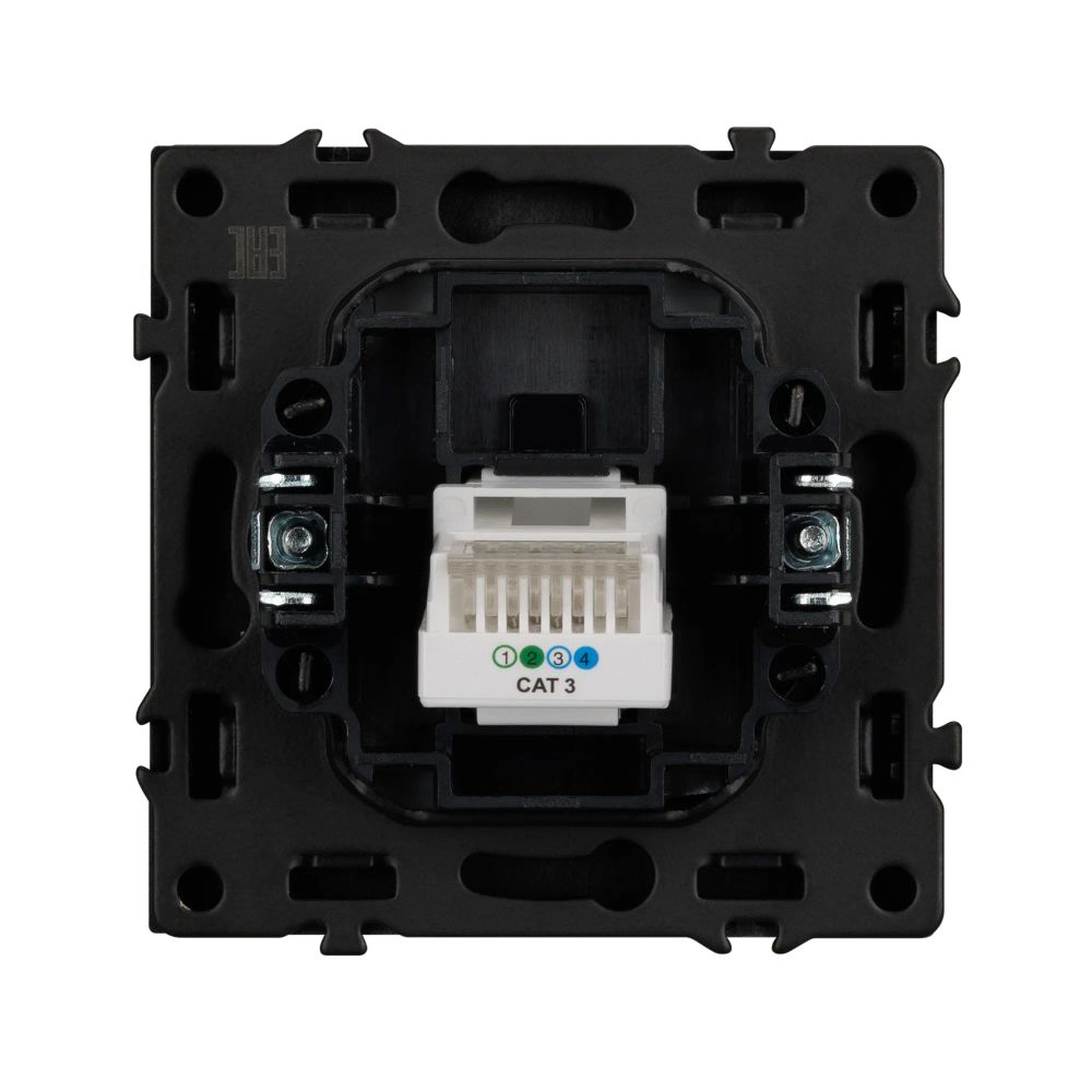Механизм телефонной розетки SCT-NOBE-MTL1-SFPL-BK (RJ-11, 4C) (Arlight, Черный оникс) 054301