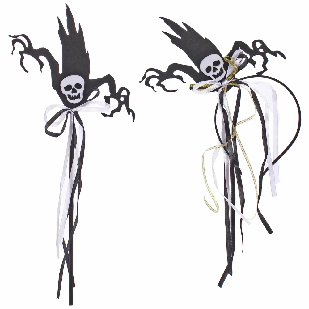 Набор карнавальный «Helloween - Зловещий череп» (ободок, палочка)