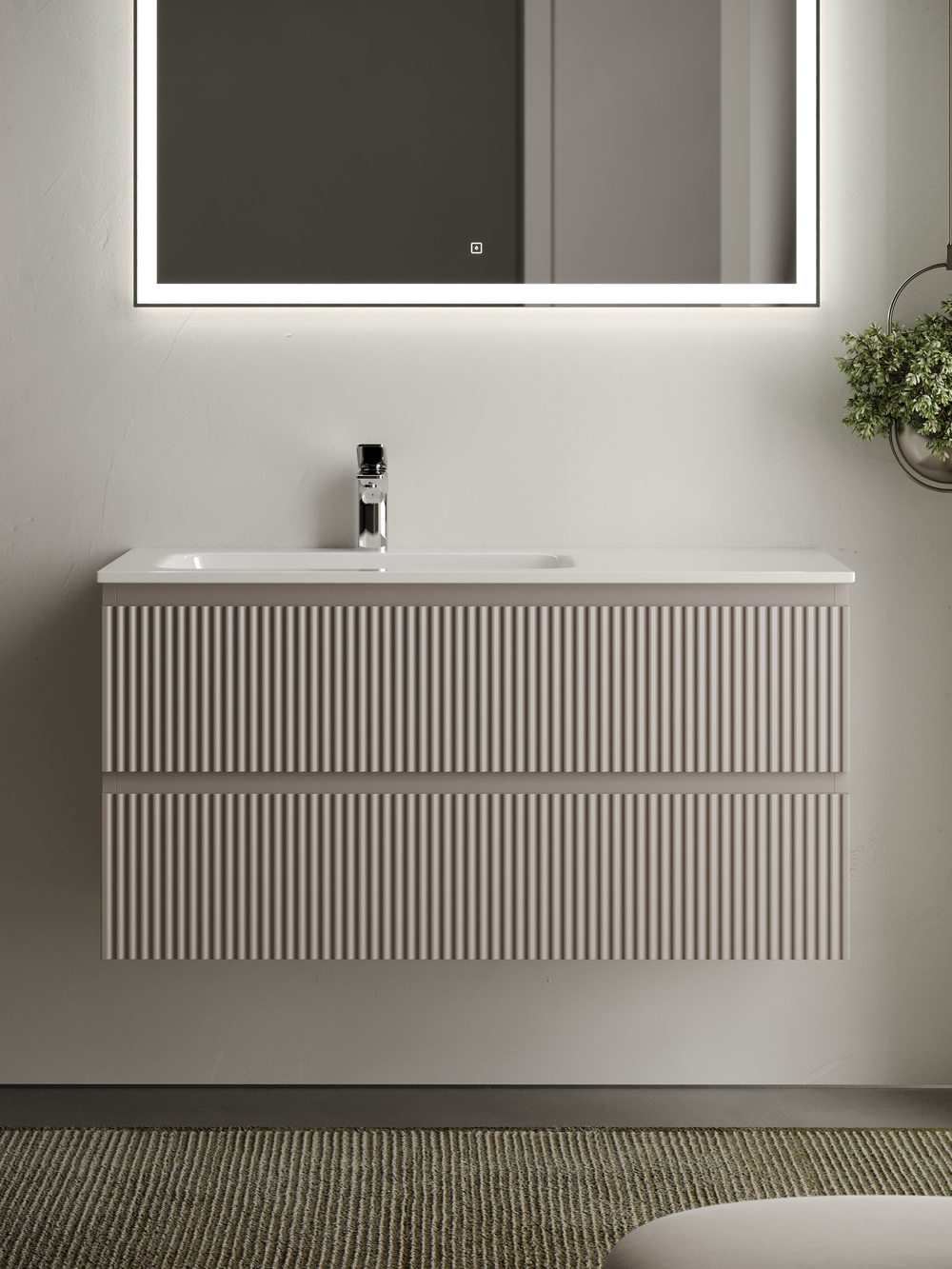 Тумба с раковиной Sancos Snob R 100 см SNR100LSM левая, doha soft