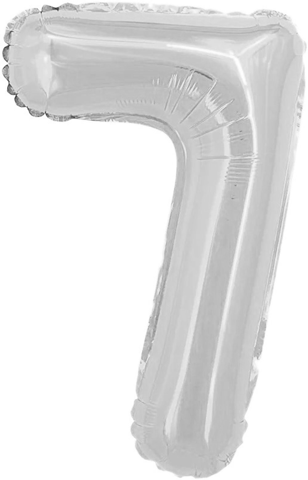 Шар с клапаном (16"/41 см) Мини-цифра, 7, Серебро