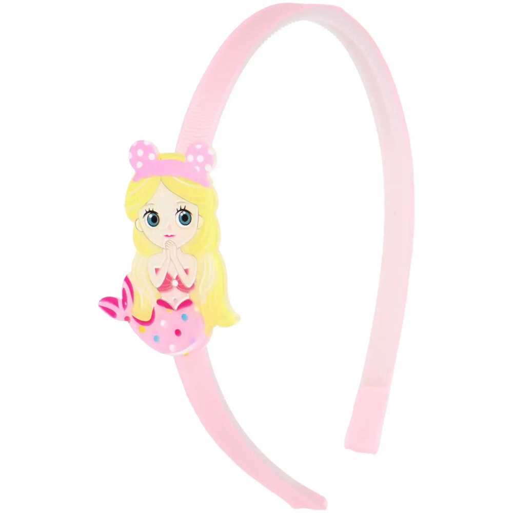 Ободок для волос детский на блистере «РОЗОВОЕ ОБЛАКО», русалочка, микс 6 цветов, 1см