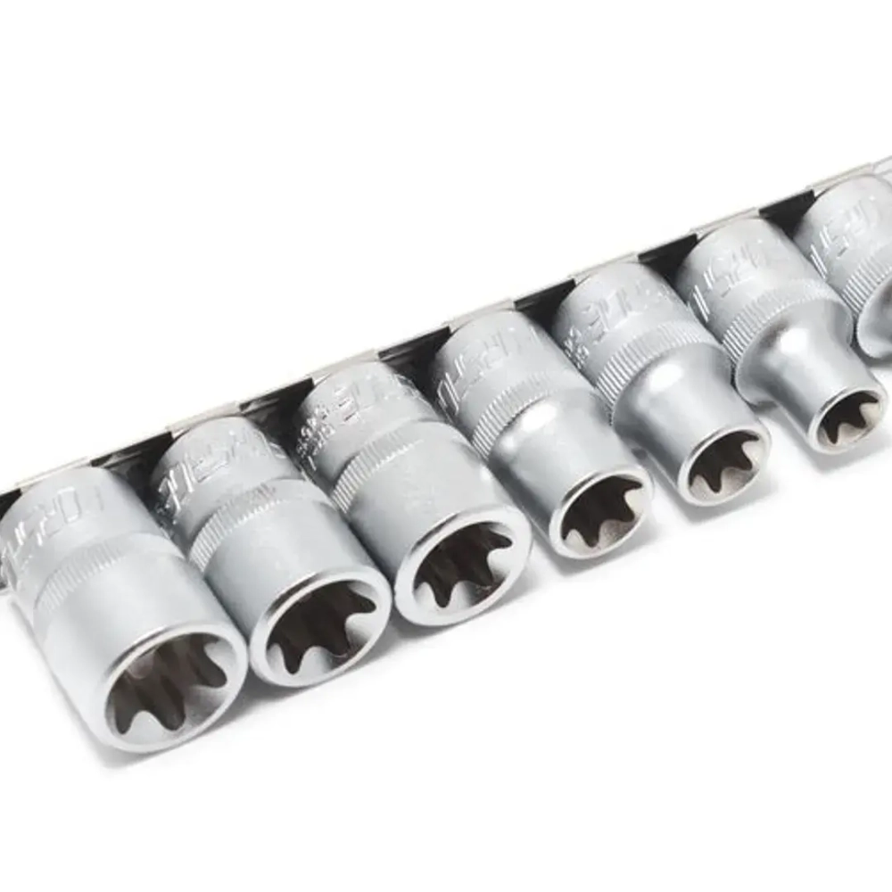 Набор головок Е-профиль 7пр. 1/2''(E10,E12,E14,E16,E18,E20,E22), на планке Forsage F-4073