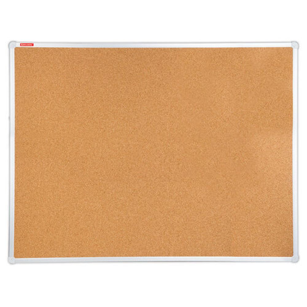Доска пробковая для объявлений 90х120 см, алюминиевая рамка, ГАРАНТИЯ 10 ЛЕТ, РОССИЯ, BRAUBERG, 236445