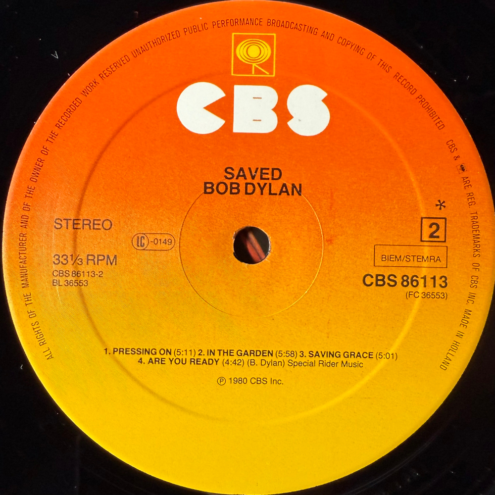 Bob Dylan ‎– Saved (Голландия 1980г.)