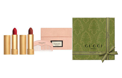 Набор декораторской косметики GUCCI Pouring Color Velvet Lip Balm Makeup Sets Glossy Lip Luster And Radiance Three-Piece Set