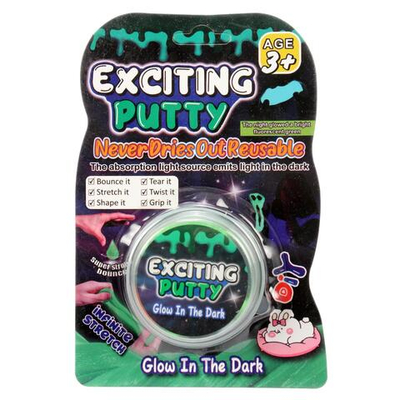 Лизун попрыгун светится в темноте, в комплекте нос, глаза, вес лизуна 20 г, 4 цвета микс, с-30774