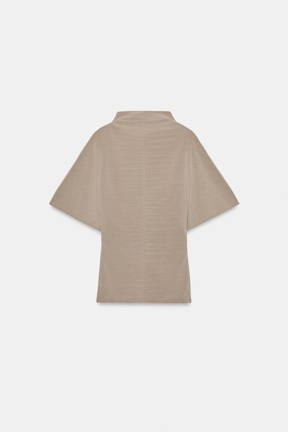 ZARA ТОП С ВОРОТНИКОМ-СТОЙКОЙ, ПЕСОЧНЫЙ