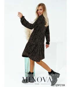 Платье 2184-черный-коричневый Minova