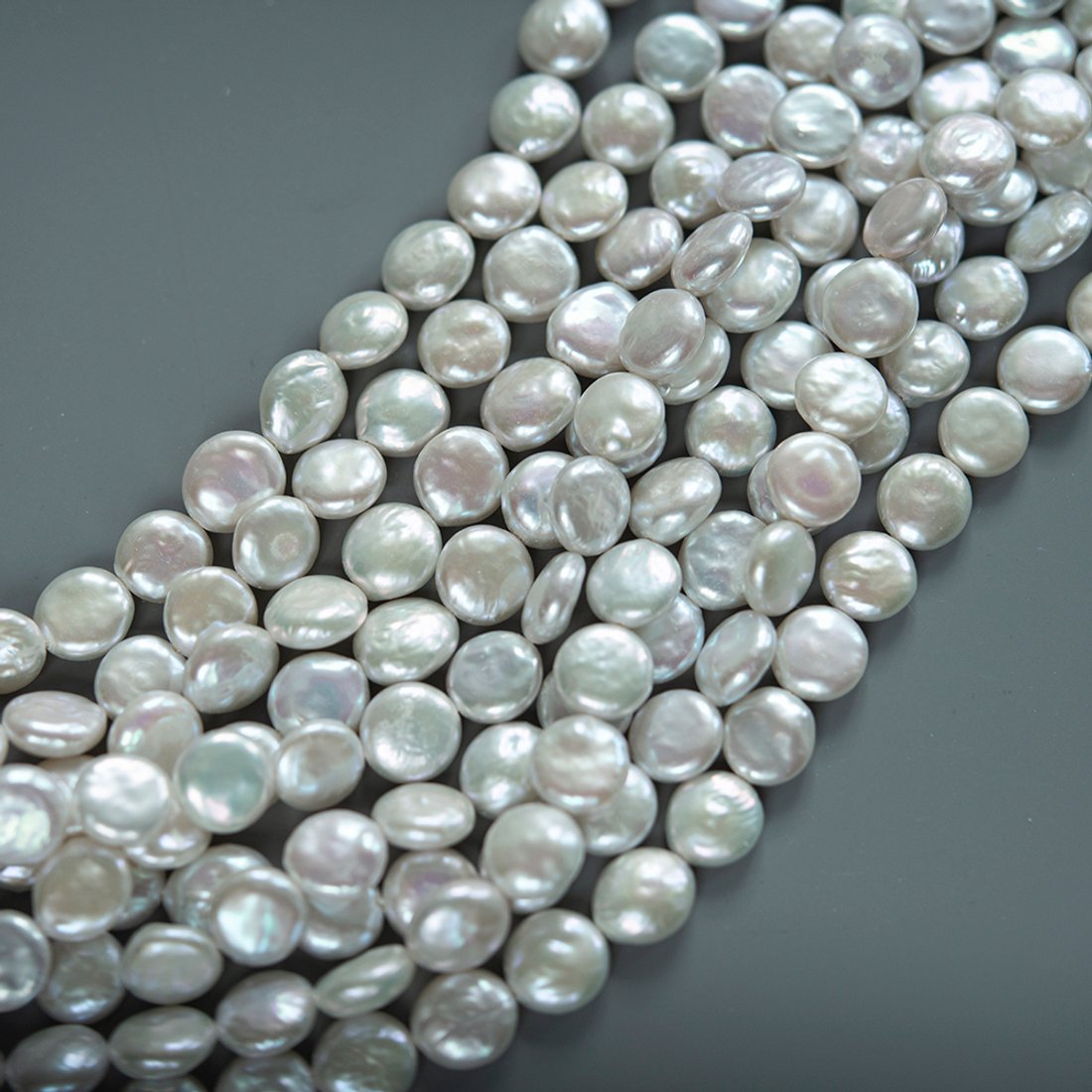 Жемчуг культивированный А++ Grade "Малышки монетки", 10-12мм, белый