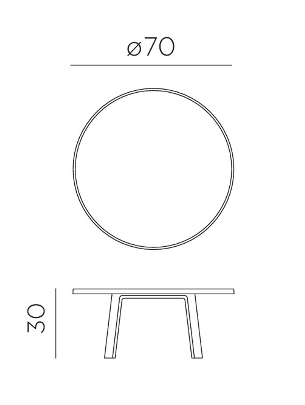 Столик пластиковый кофейный Nardi Maximo Tavolino 70 Mini, терра