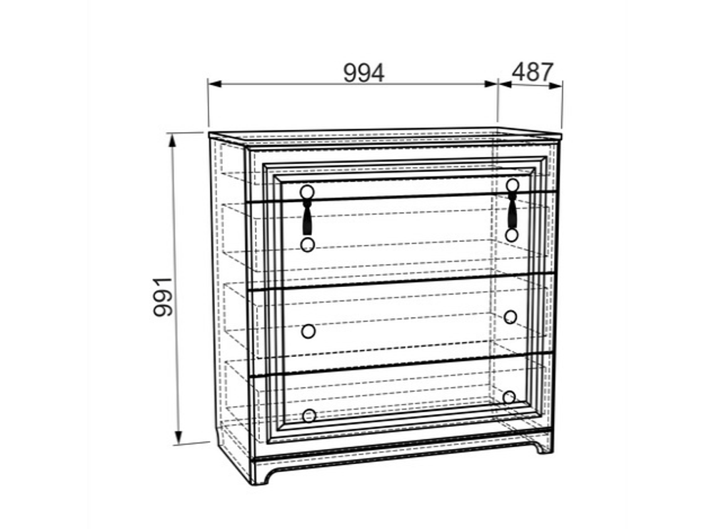 Комод "Белла" (белый/софт джелато), Мебельсон