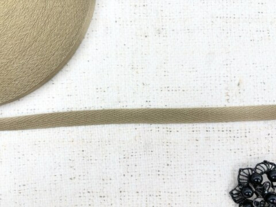 Лента киперная, хлопок, ш. 1 см, бежевый