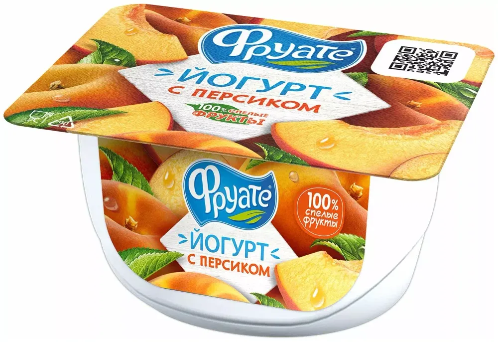 Йогурт Фруате 125г персик ван.