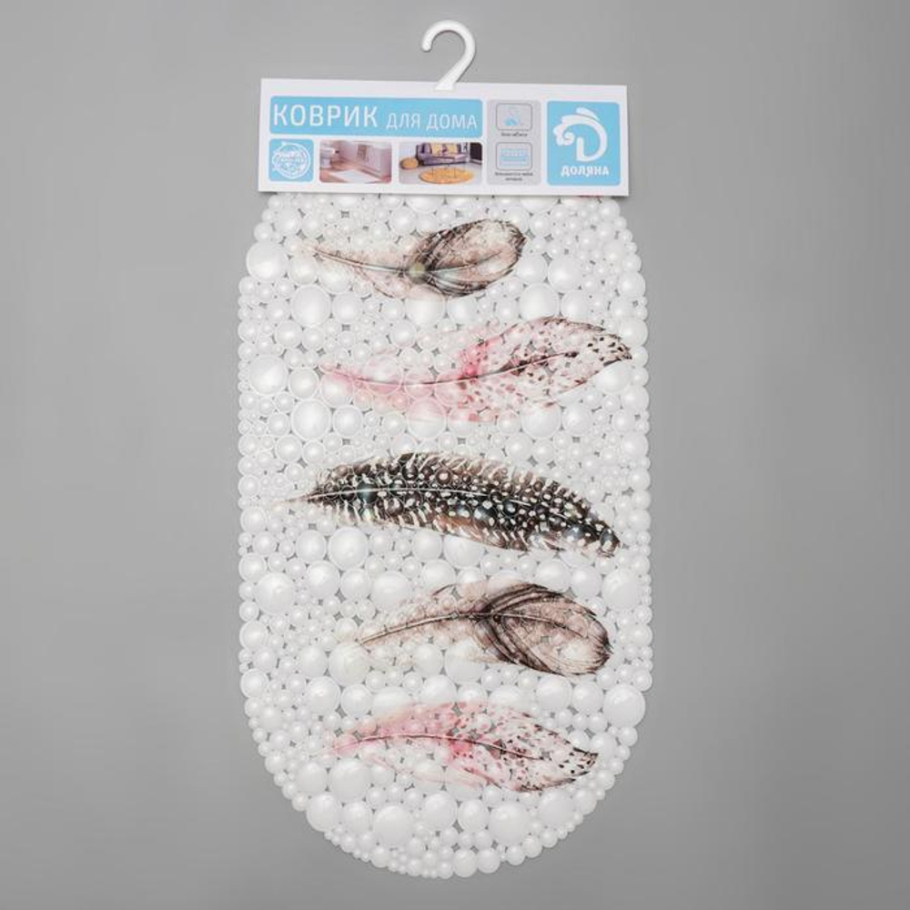 4682812 Коврик для ванны «Перья», 33×65 см