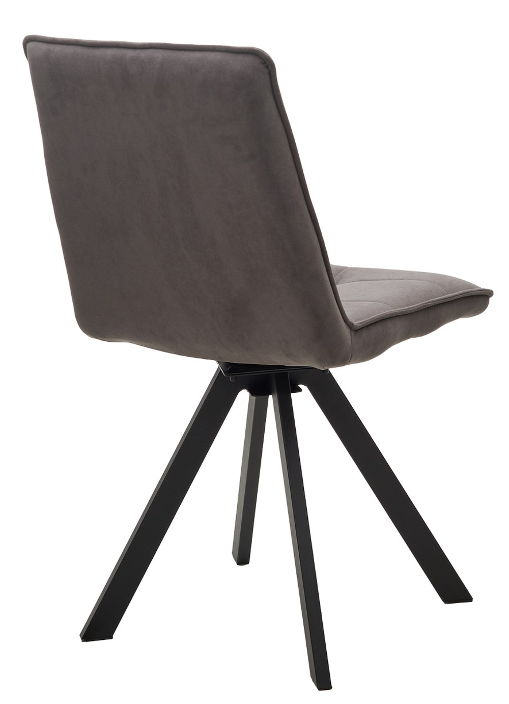 Стул М-City DISAUR Бронкс (Bronx), поворотный на поворотный на 360 градусов, B28 темно-серый, Велюр, Черный каркас