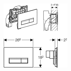 Смывная клавиша GEBERIT Sigma 40 115.600.SI.1 с системой удаления запахов