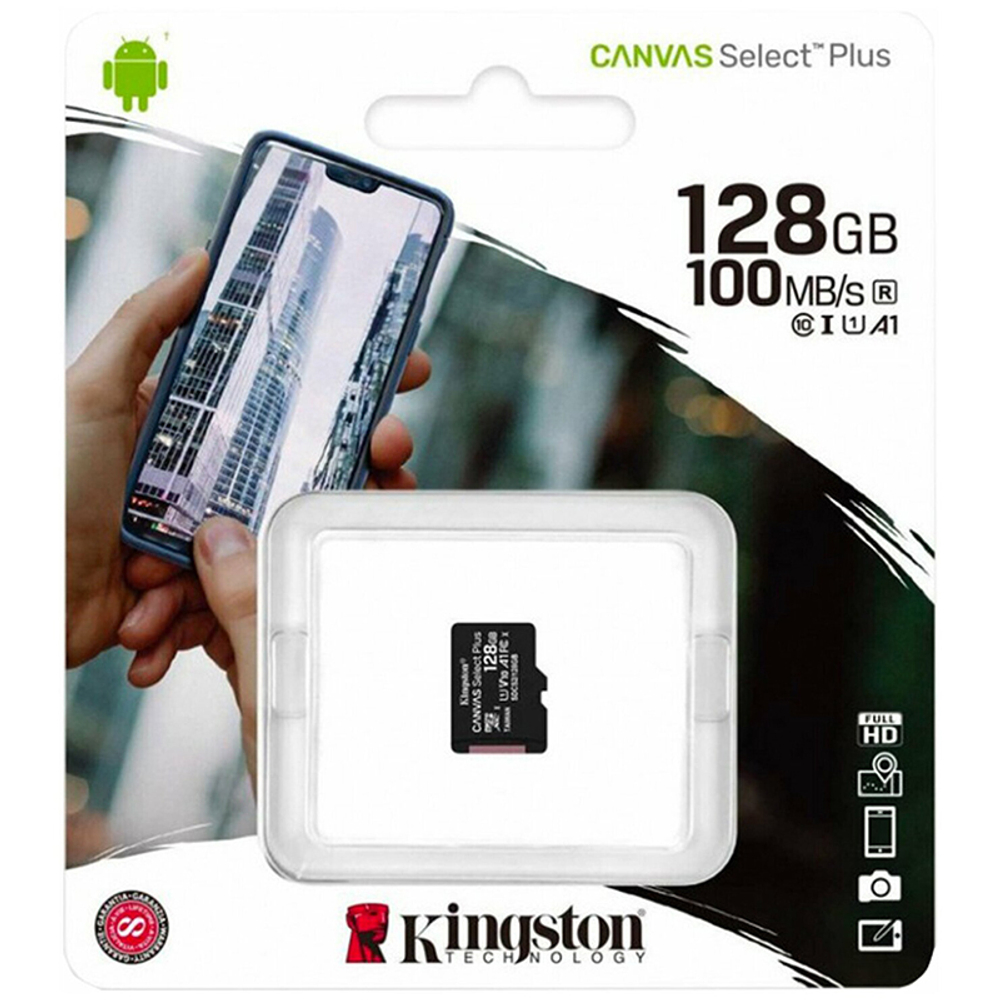 Карта памяти MicroSDHC Kingston Canvas Select Plus 128 ГБ 100 Mb/s