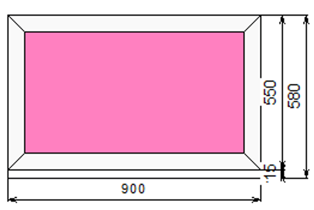 Пластиковое окно 550 х 900 ТермА Эко с глухой створкой