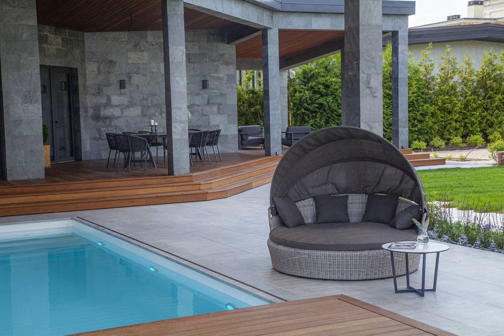 "Стильяно" плетеная кровать круглая, цвет бежевый