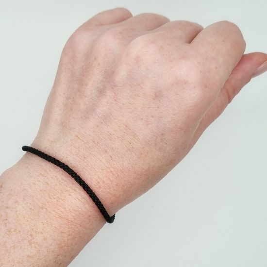 500141 Браслет текстильный. Иисусова молитва, Замок - рыбка. 2 мм