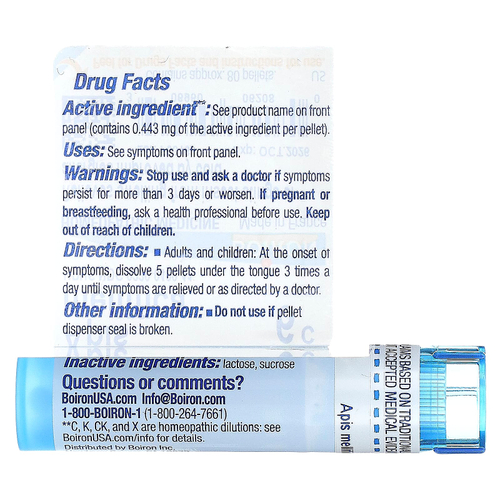 Boiron, Apis Mellifica, 6C, прибл. 80 гранул