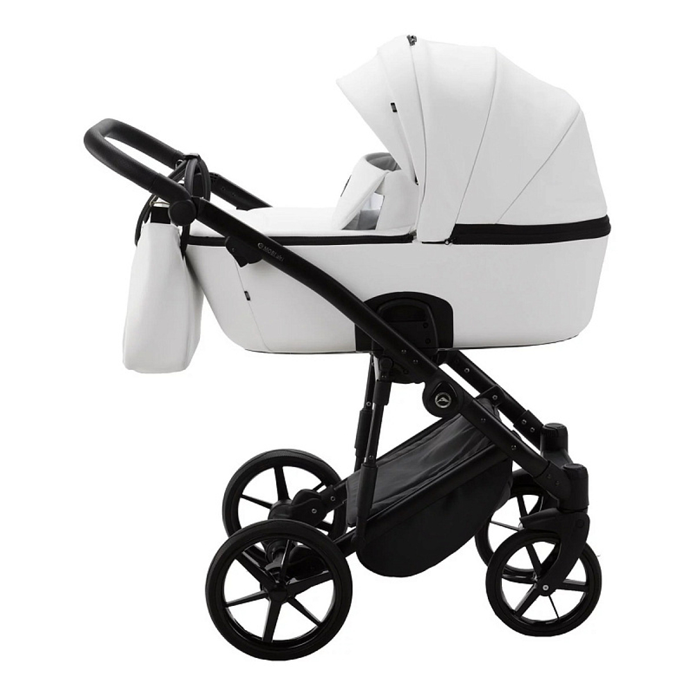 Детская коляска Adamex Mobi Deluxe 2 в 1 M-SA01 (БЕЛАЯ КОЖА)