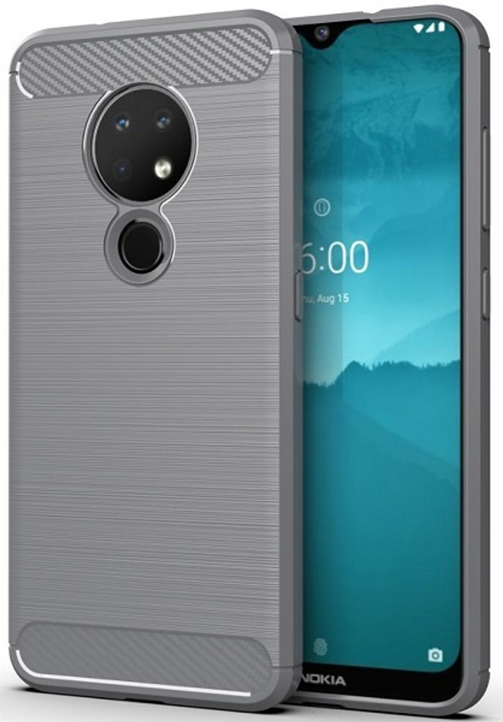 Чехол на Nokia 6.2 (7.2) цвет Gray (серый), серия Carbon от Caseport