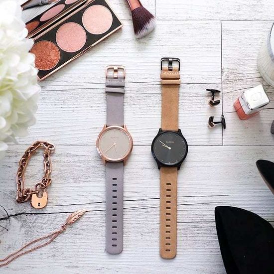 Умные часы Garmin Vívomove HR Premium черный оникс со светло-коричневым кожаным ремешком 010-01850-00