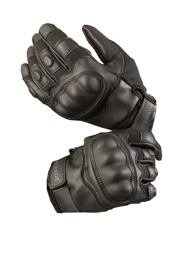 Перчатки тактические OKL кожаные, 2 застежки (black)
