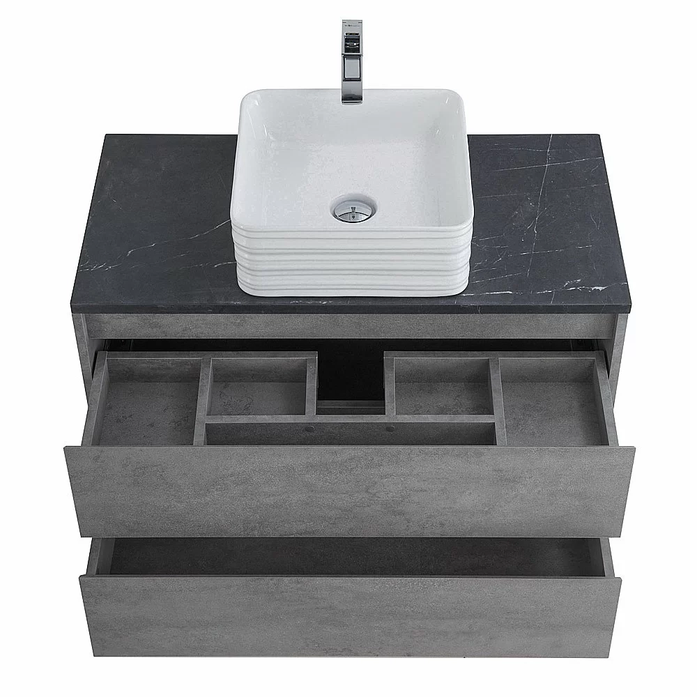 Тумба с раковиной и столешницей BelBagno KRAFT 90 Cemento Grigio