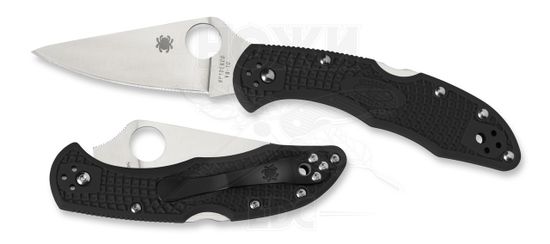Складной нож Spyderco Delica Flat Ground Black C11FPBK c клинком из стали VG-10, рукоять FRN
