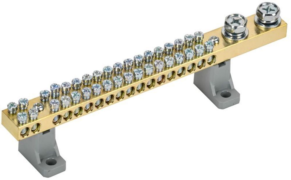 Шина нулевая N на двух угловых изоляторах 200А ШНИ-10х18-36-L2-С IEK YNN30-36-C2-K03 Шина нулевая N на двух угловых изоляторах 200А ШНИ-10х18-36-L2-С IEK YNN30-36-C2-K03