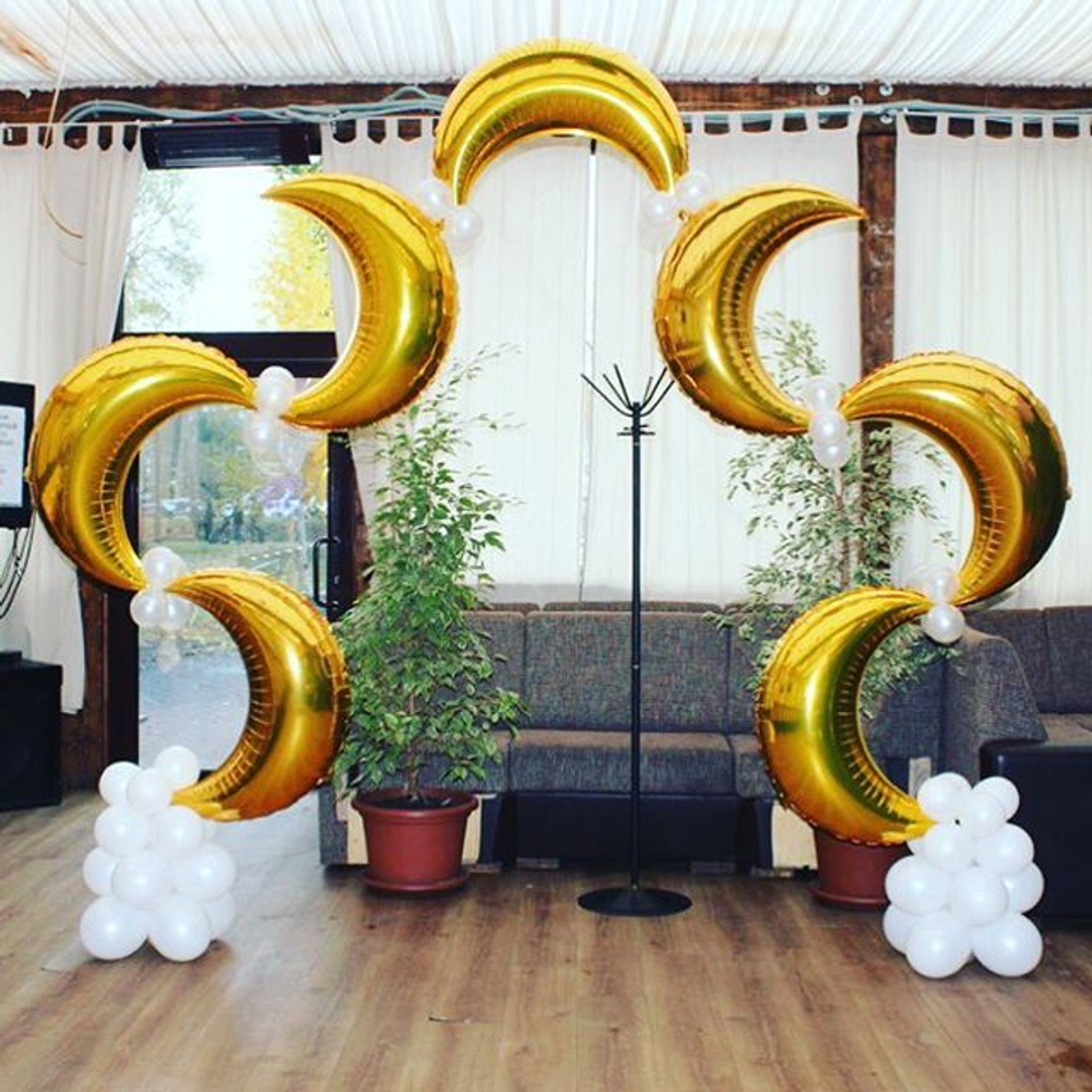 Шар (35''/89 см) Фигура, Полумесяц, Золото