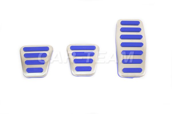 Накладки на педали металлические "Sal-Man" синие (под E-GAS) на Лада Приора, Гранта, Калина 1, Калина 2 (арт. 01427)