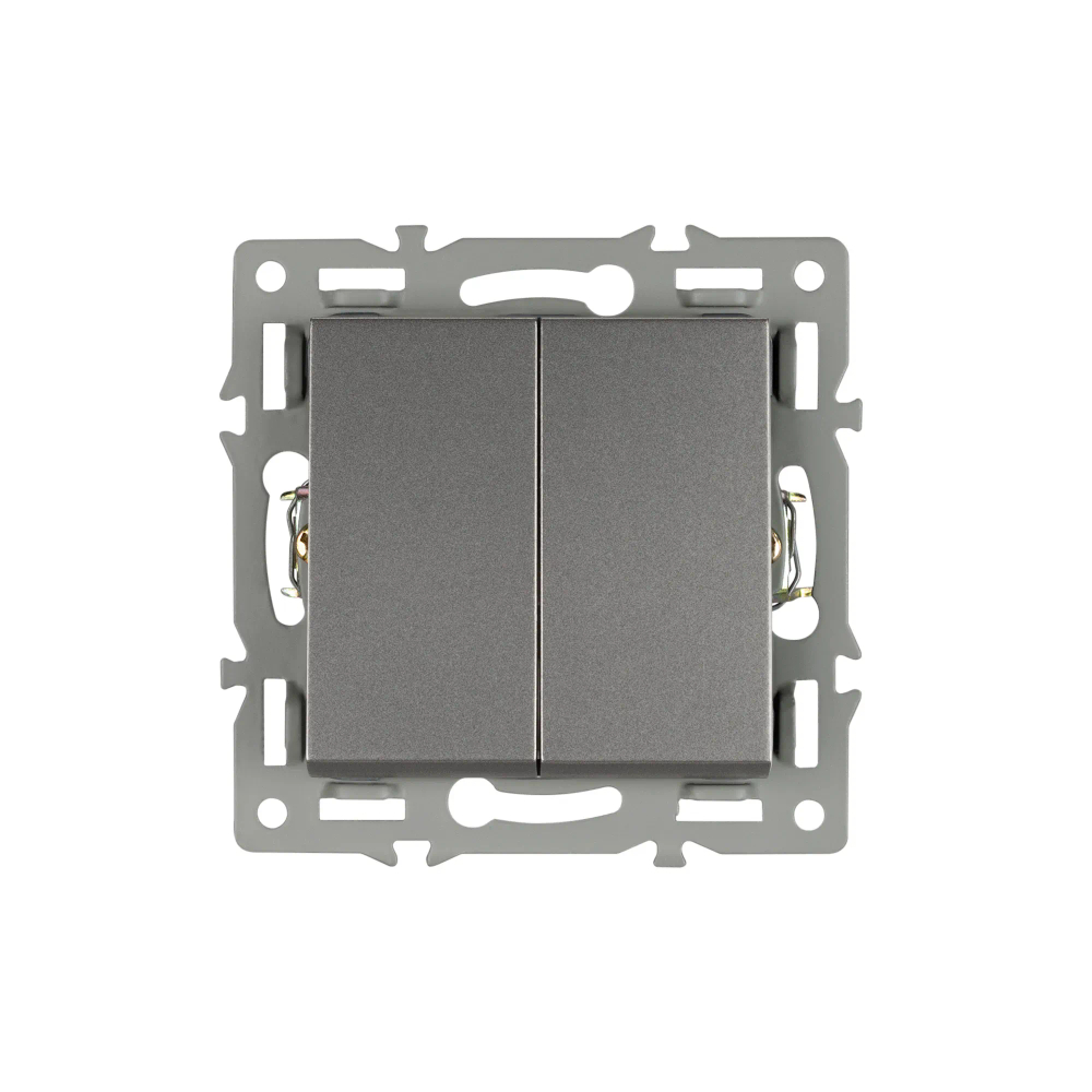 Механизм выключателя двухклавишный непроходной SWT-MK02-PL-GR (250V, 16A) (Arlight, -) 043726