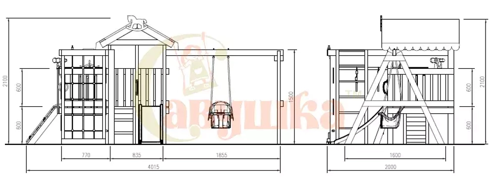 Деревянная игровая площадка для малышей Baby - 11 (Play)