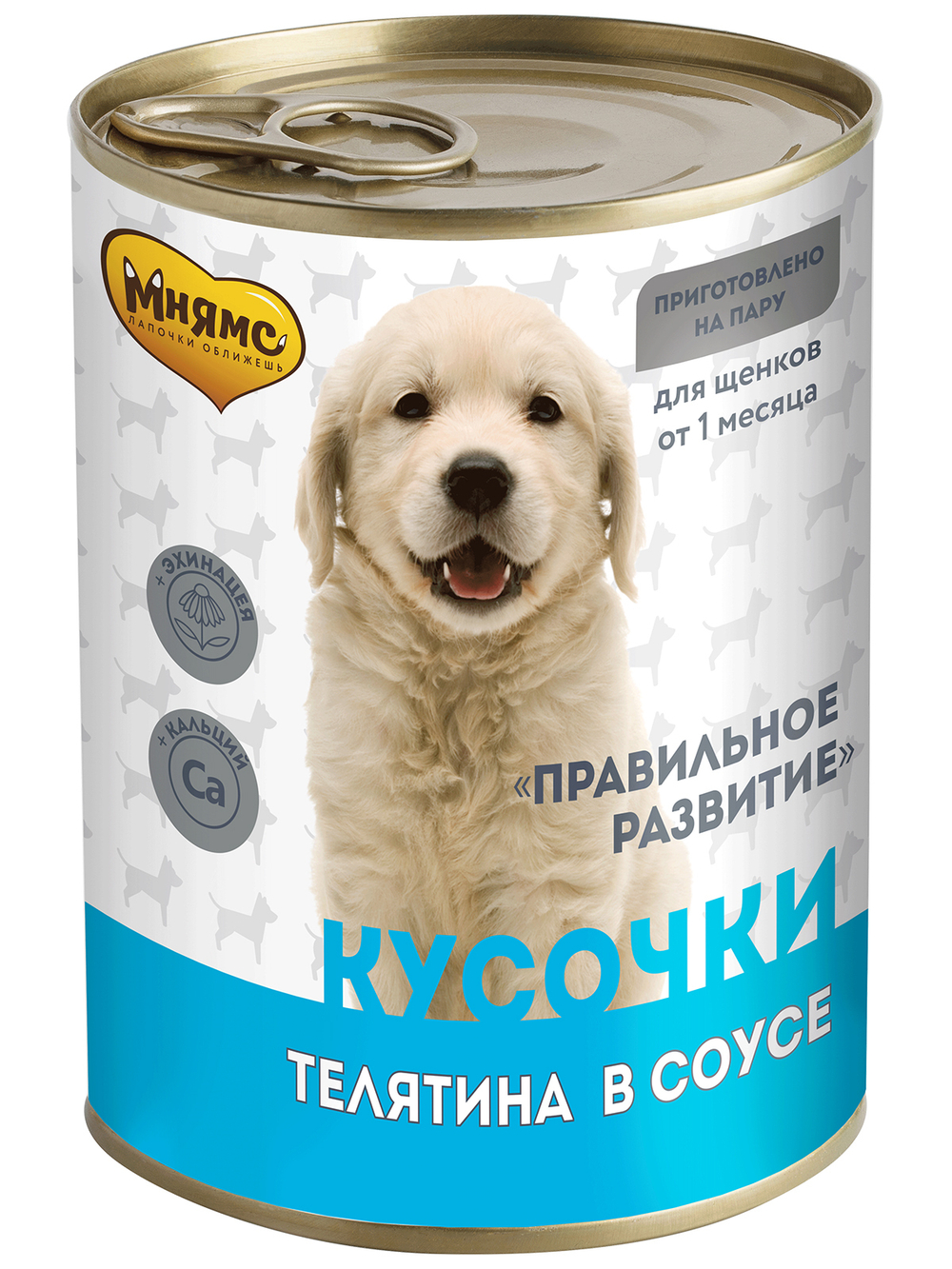 Мнямс консервы Правильное развитие кусочки в соусе с телятиной для щенков всех пород 400 г