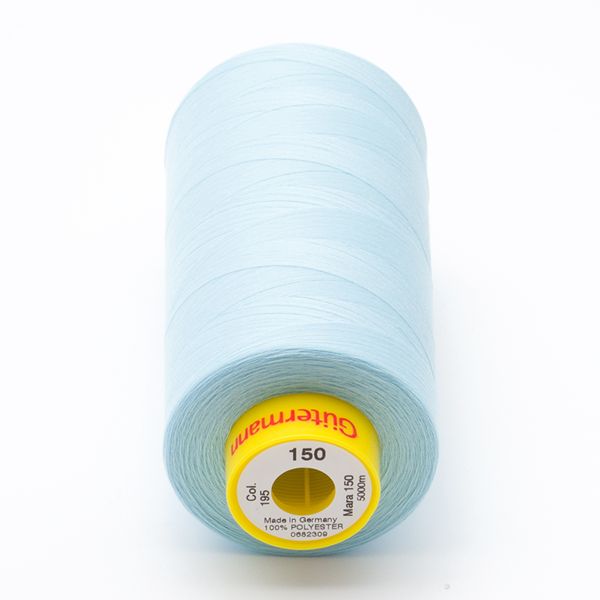 Нитка Gutermann Mara 150 (5000 метров), 1 боб., особо тонкая | 195 голубой лед