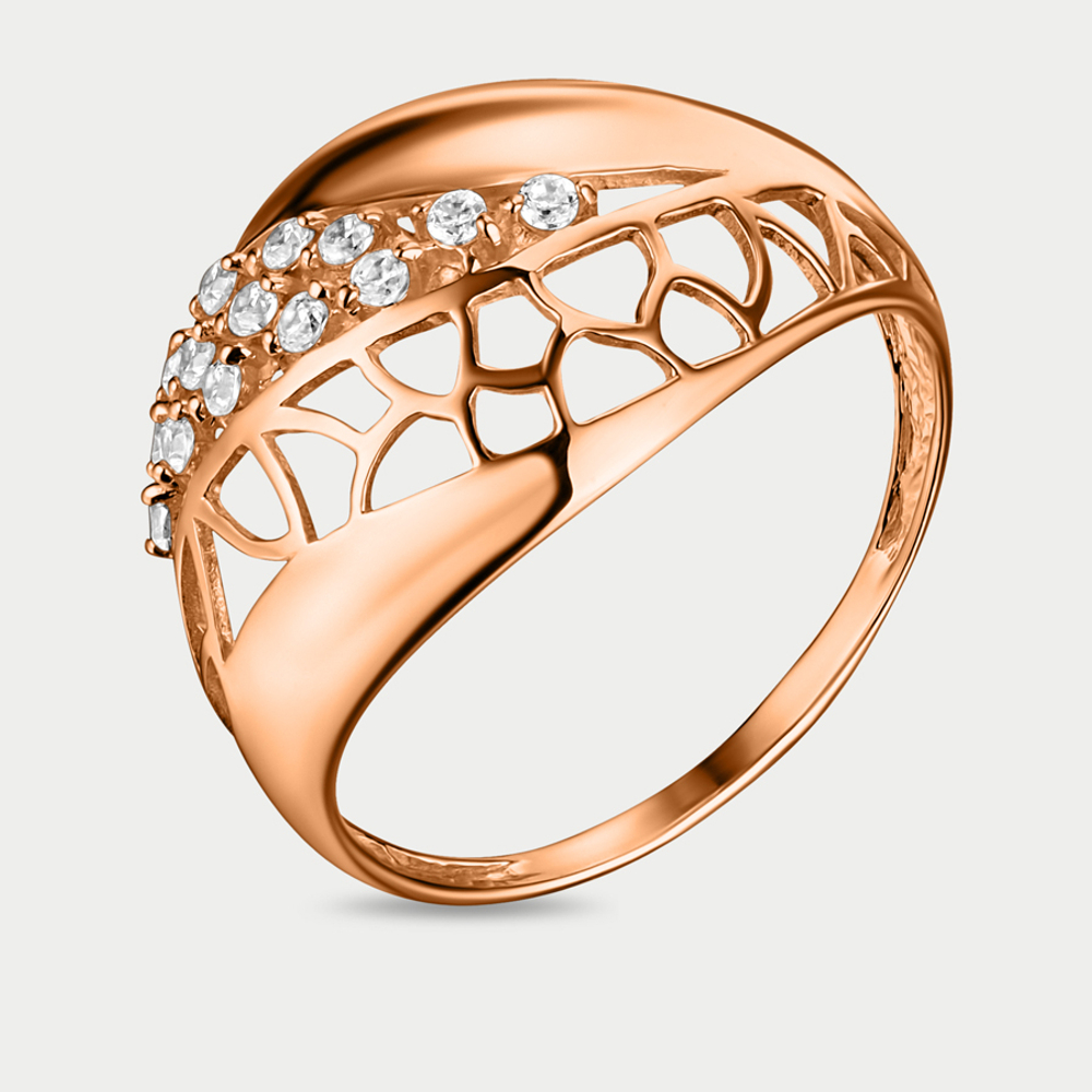 Кольцо женское из розового золота 585 пробы с фианитами (арт. К-2667)