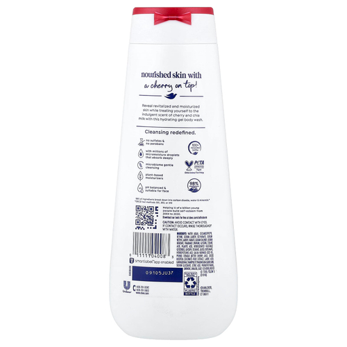 Dove, восстанавливающий гель для душа, вишня и молоко из чиа, 20 жидк. унций