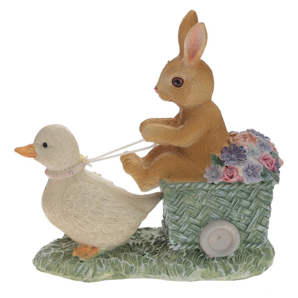 GAEM Фигурка декоративная "Заяц с уткой", L14 W6 H13 см