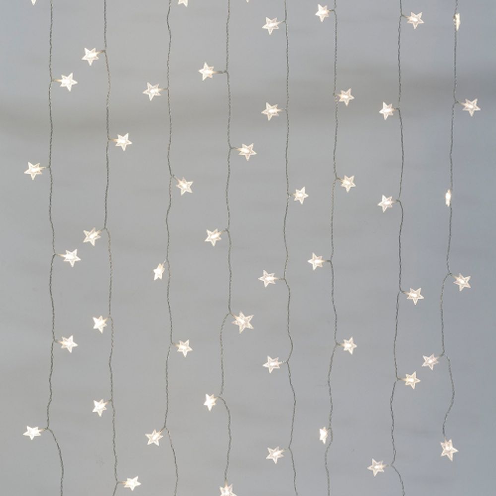 Светодиодная новогодняя гирлянда ЭРА ENIZ-64W Звездочки 1,2*1,3 м теплый белый 64LED IP20