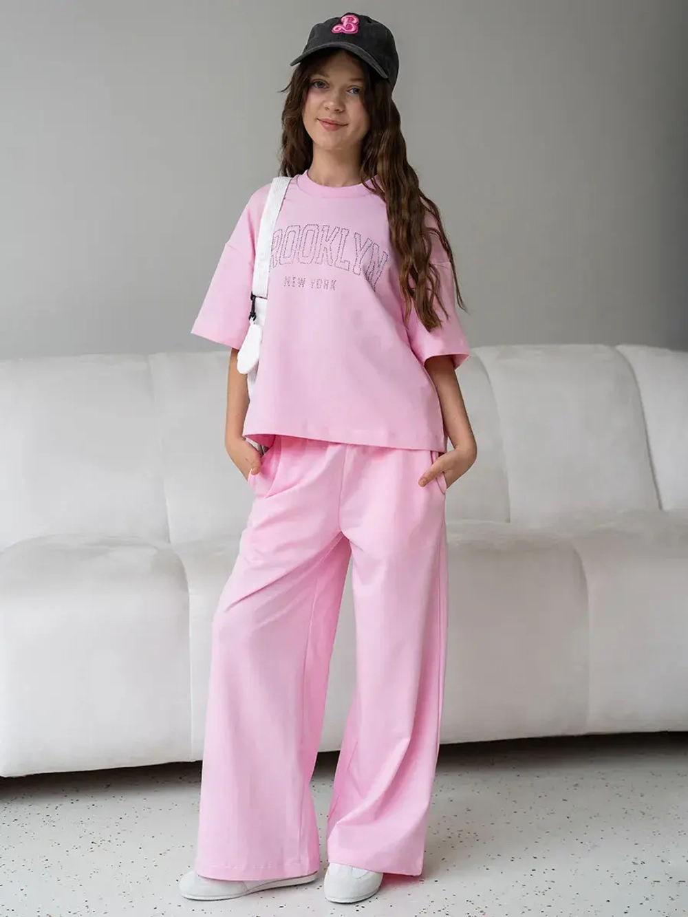 Костюм для девочки, футболка и брюки