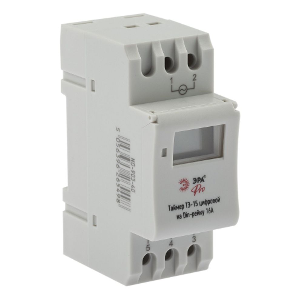 Таймер ЭРА PRO NO-903-40 ТЭ-15 цифровой на Din-рейку 16А | Вспомогательные элементы и аксессуары