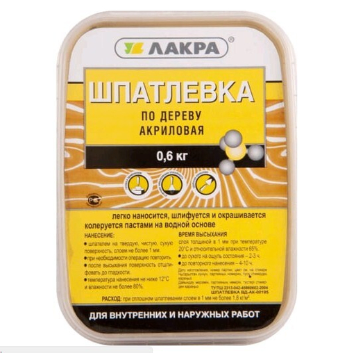 Шпатлевка по дереву дуб 0,6кг (Лакра)