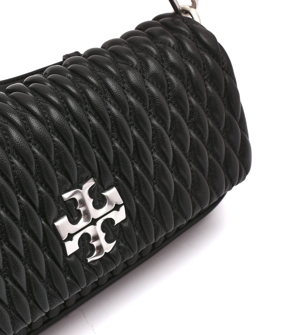кожаная сумка через плечо kira ruched TORY BURCH - черный(137266)