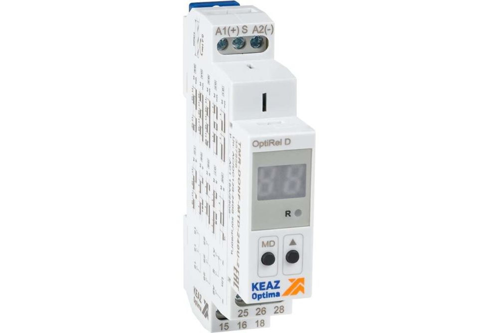 Реле времени OptiRel D TMR-DONF-MTD-240U-2 цифровое 16А 2СО 12-230АС/DC КЭАЗ